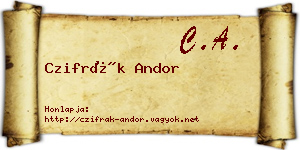 Czifrák Andor névjegykártya