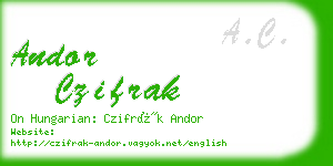 andor czifrak business card